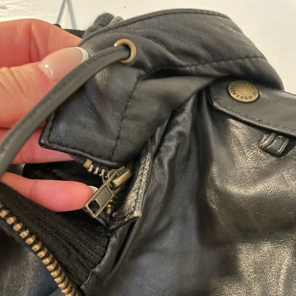 Monarch leather bomber jacket with hood - Picture 6 of 9